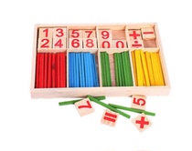 Foreign trade wooden digital number stick learning box kindergarten early childhood education wisdom stick color calculation game box