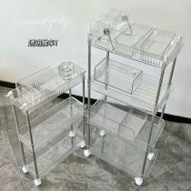 Acrylic trolley rack dormitory good things transparent multi-layer bathroom floor-to-ceiling household cosmetics storage rack