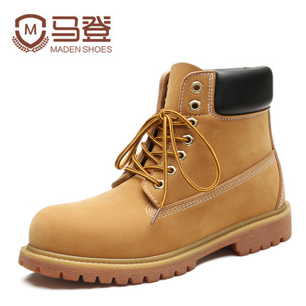 马登男士马丁靴男靴大头鞋工装鞋男鞋高帮踢不烂大黄靴子潮10061-tmall.com天猫