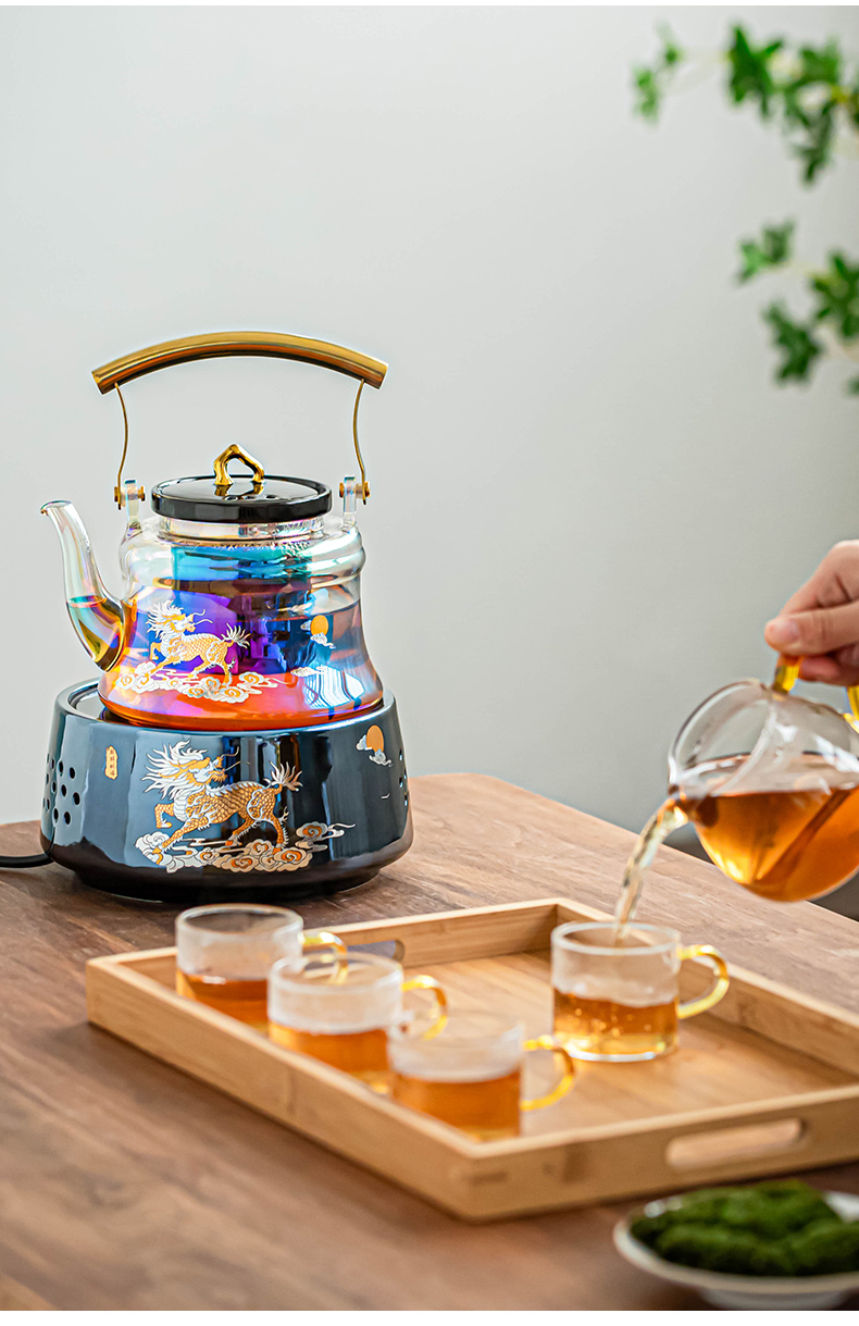 焕彩大容量玻璃煮茶器套装家用蒸汽茶炉自动电陶炉煮茶壶网红茶具详情10