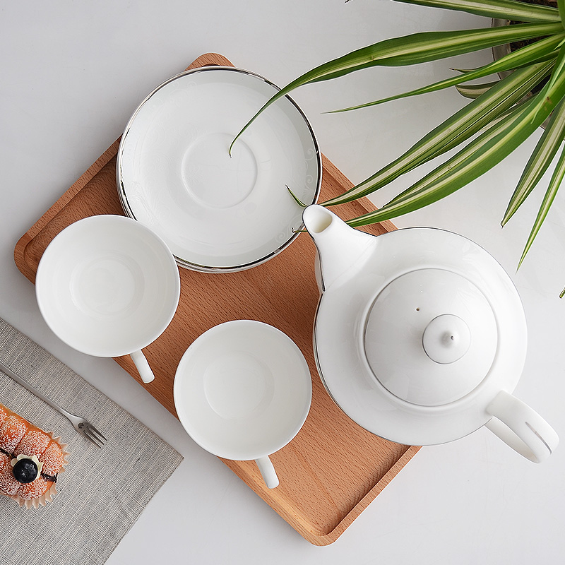 Red peony ipads porcelain cup suit household tray was European - style coffee set ceramic water with cold hot hot tea kettle