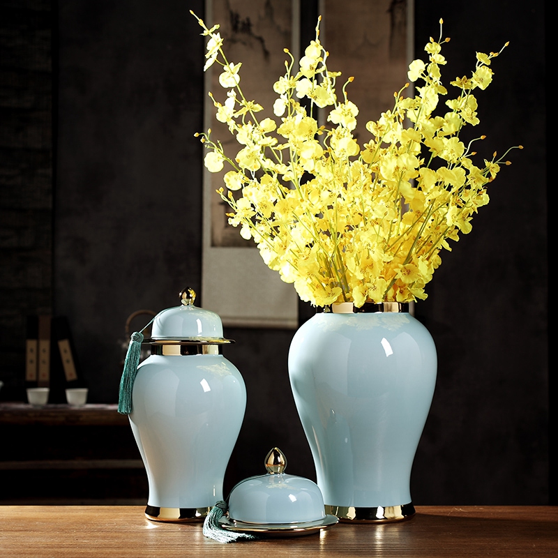 The New Chinese jingdezhen blue tank general furnishing articles sitting room porch mesa table flower between example club floral outraged