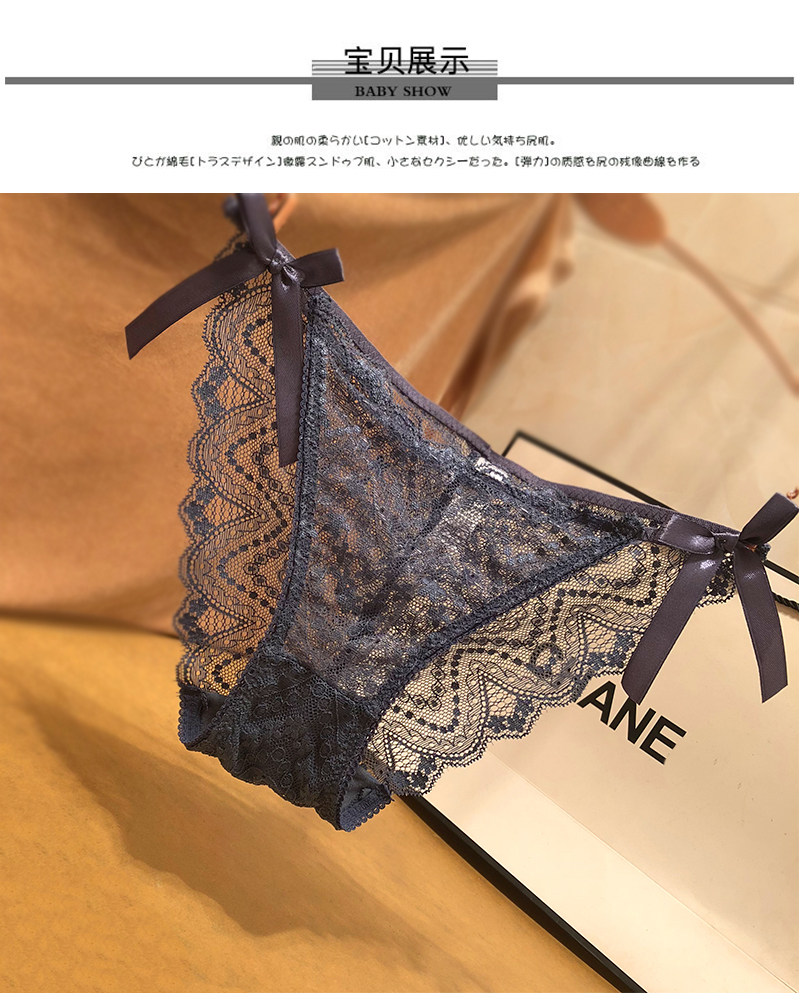 ideamini内裤 ideamini欧美性感蕾丝蝴蝶结低腰三角裤