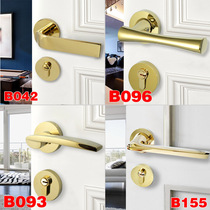 German magnetic door lock indoor bedroom door lock household universal gold PVD solid wood mute split door lock