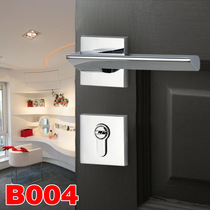 Bright chrome door lock indoor magnetic door lock bedroom door lock zinc alloy pressure handle European door lock three-piece set