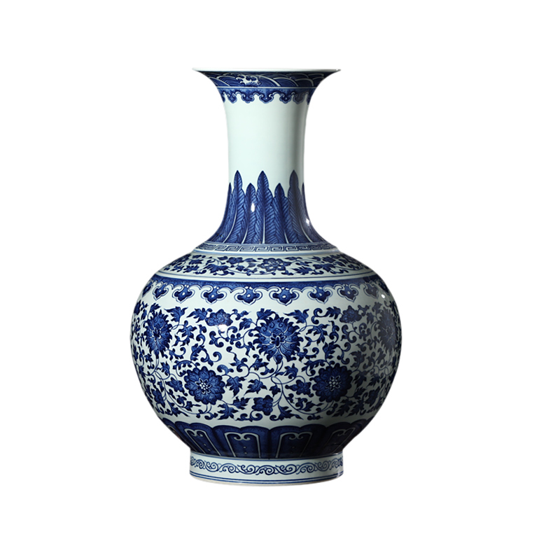 Jingdezhen ceramics yongzheng model of archaize home furnishing articles study design blue and white porcelain vase antique collection