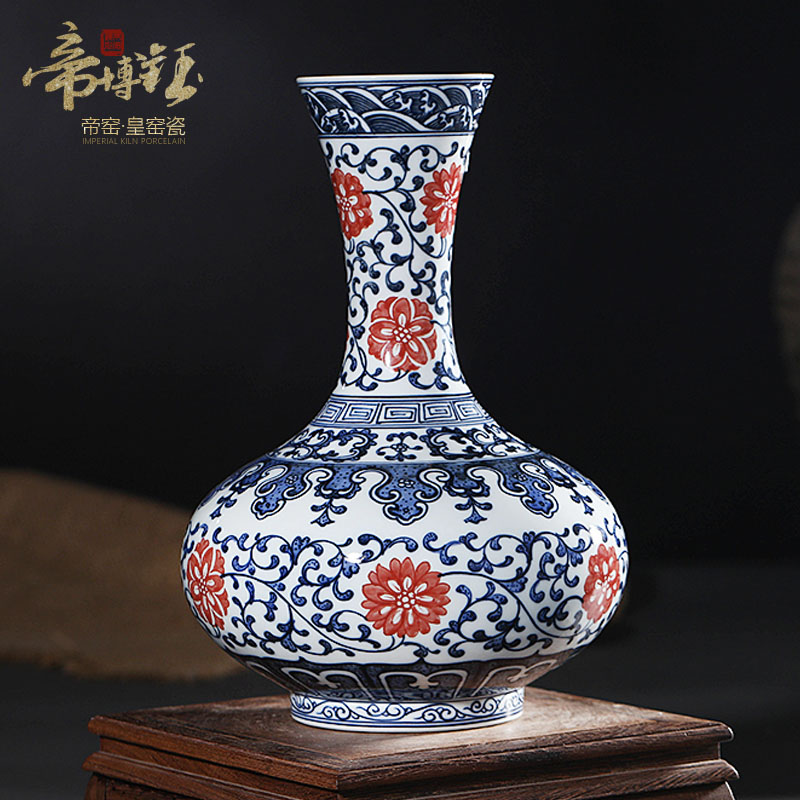 Antique hand - made furnishing articles of blue and white porcelain jingdezhen ceramics vase handicraft decoration porch decorate bookcase