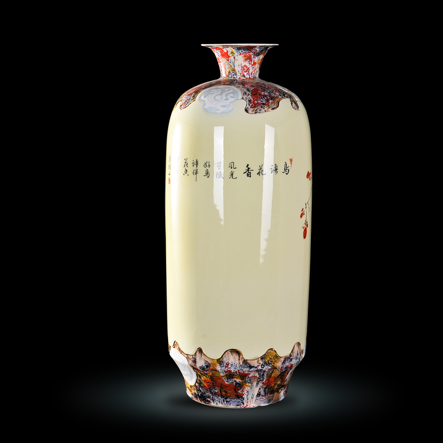 Jingdezhen ceramic Xiong Guiying hand - made pastel up charactizing a vase modern decorative crafts