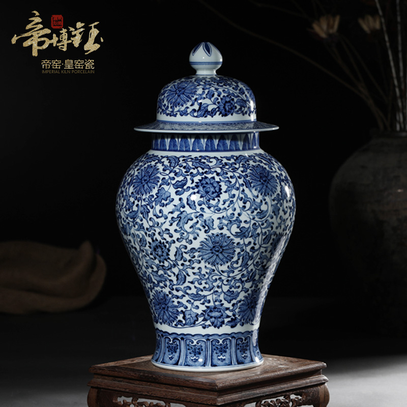 Antique hand - made porcelain of jingdezhen ceramics general tank storage tank furnishing articles of Chinese style porch sitting room adornment