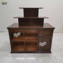 Bag display stand display table Nakajima cabinet water table Shoe bag jewelry cabinet Solid wood retro womens clothing store display cabinet