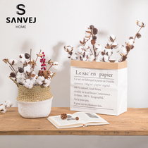 ins net mahogany cotton dried flowers Real flowers natural bouquets Pine cones pieces branches decorative living room furnishings eternal flowers