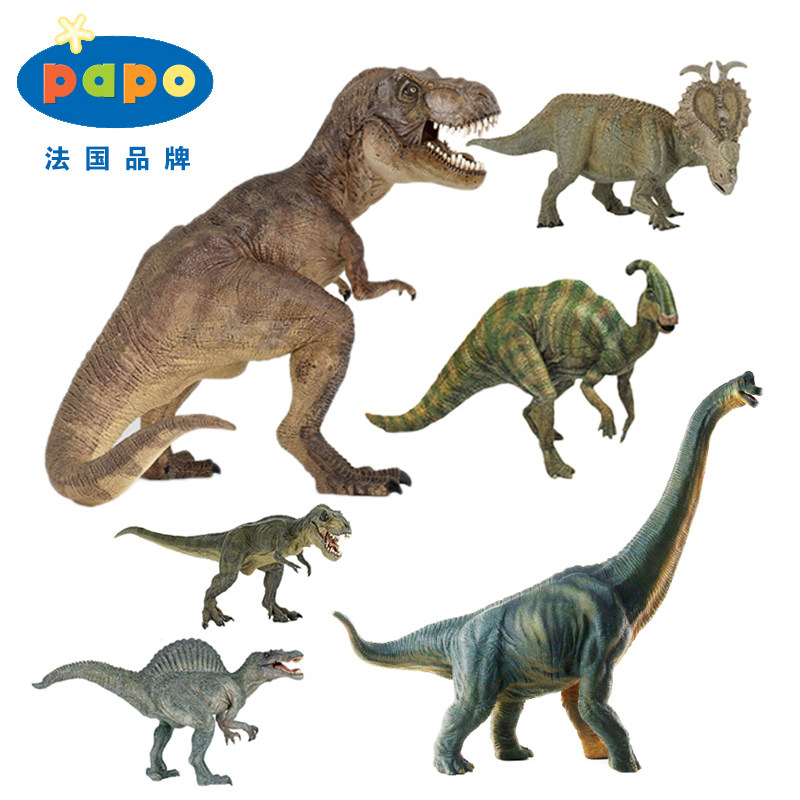 papo恐龙模型系列迅猛龙霸王龙暴龙异特龙牛龙棘龙暴龙三角龙腕龙