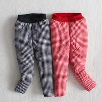 Handmade cotton childrens cotton-wadded trousers boys warm leisure cultivate ones morality parent-child students adolescents thick winter clothes