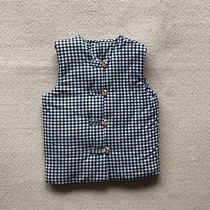 Black cartoon polka spot casual chingbird red vest pure cotton machine washable children thickened autumn and winter to keep warm