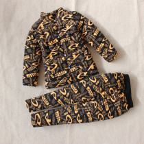 Male and female children handmade cotton set winter school uniforms cotton jacket cotton trousers students cotton jacket open button cotton jacket