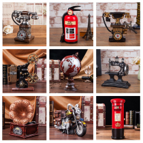 European retro nostalgic American Country Cafe Bar old telephone creative window display props ornaments