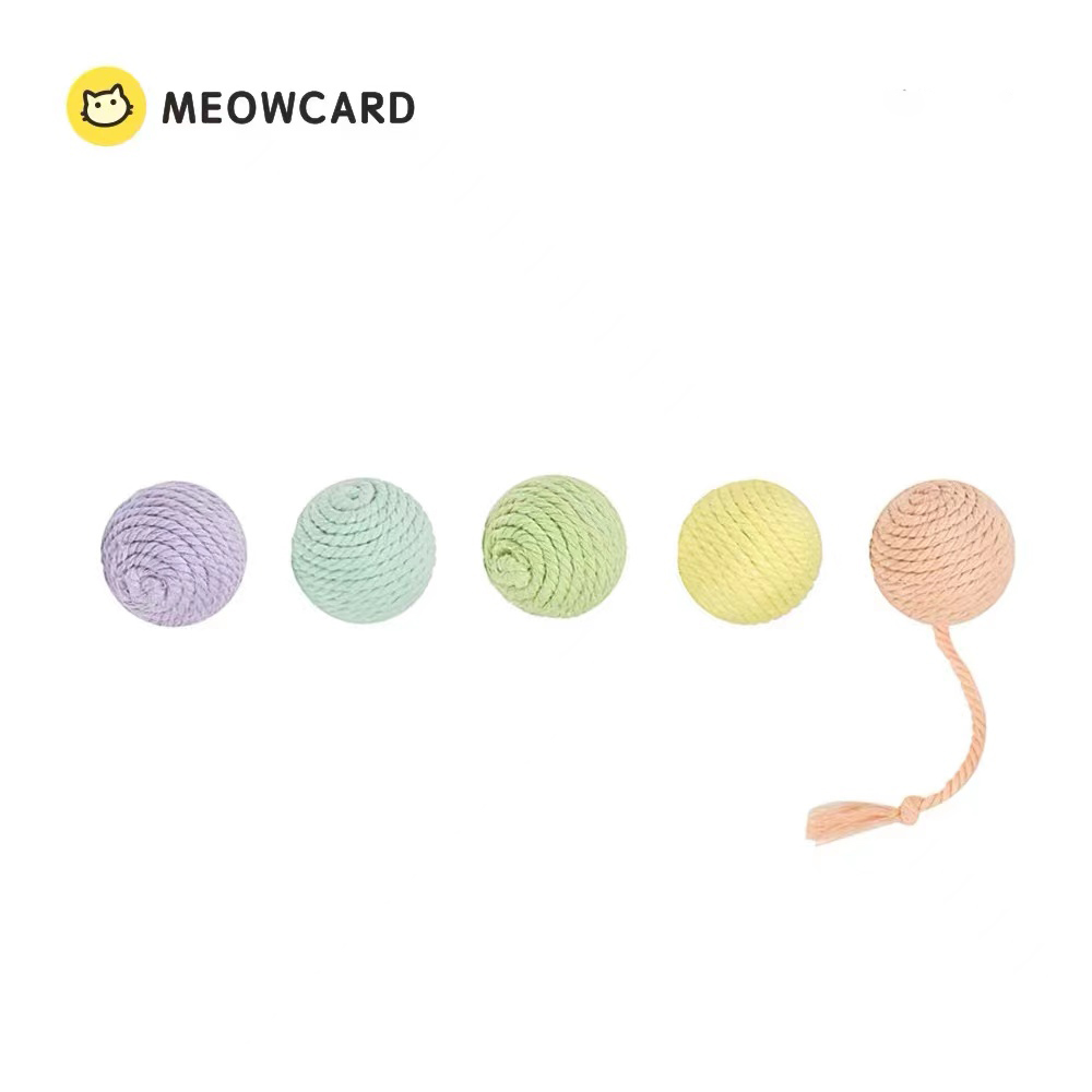 C-Queen Meowcard Ice cream Cotton Ball Cat Toy Vocalsounding Toy Bell Polo Cat Toy Sets