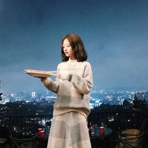 Daxi homemade suit womens autumn 2019 winter new plaid fashion round neck goddess temperament net red two-piece suit