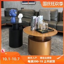 Modern designer tea table small apartment light luxury modern small size round sofa side size combination