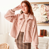 linjou Lingjiu gold mink stuffed sable fluff coat womens short college style tweed coat 2022 popular winter