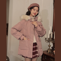 Linjou Lingjiu down cotton clothes womens 2022 winter new Korean version loose cotton jacket with thick mid-length cotton coat