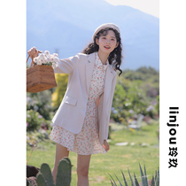Linjou Lingjiu small blazer womens spring and autumn new style design sense niche premium sense small man suit top