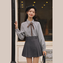Ling Jiu Piao led the shirt design sense niche Spring and Autumn 2022 new shirt versatile slim college style blouse woman