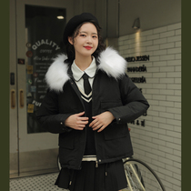 linjou Ling Jiu down cotton clothes female autumn winter student short jacket new cotton padded jacket with small sub-medium length cotton clothes
