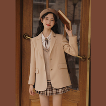 Lingjiu 2022 spring blazer womens Korean version loose explosive casual small suit high-end design sense niche