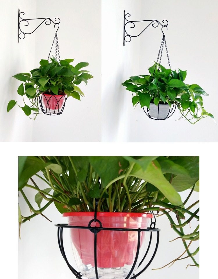 铁艺花盆架悬挂式花盆吊架吊篮壁挂支架阳台垂吊绿萝吊兰花盆挂架