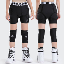 Ski buttocks knee-guarding men and women single-board anti-shot pants ski pads equipped with butt pants