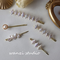 French retro natural alien Baroque pearl clip simple temperament edge clip ins niche design hairclip