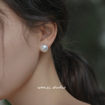 Baroque strong light oversized special-shaped pearl earrings cold wind retro advanced sense American 14K gold gold earrings