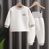 Childrens cotton padded three layers of warm men and womens cotton waist Belly Belly cotton trousers set baby underwear set baby underwear set baby