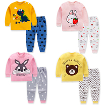 Childrens autumn and winter cotton autumn trousers 2021 new childrens clothing men and women Baby Children baby pajamas home clothes