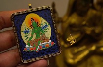 Carry-on Cagau Donka Collection grade blue color gold pure hand drawing of mine Caigang Painted Pie-Green Degree Mother