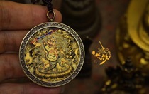 Carry-on Carzegon pictorial pure handmade drawing of mineral black convex gold 3 7 round chicken this life Buddha immotionless king