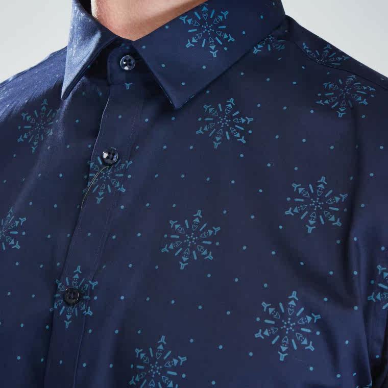 ASOBIO 2015冬季新款男式衬衫 欧美时尚印花纯棉衬衫 3542326784