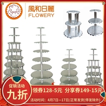 Wind And Japan Wedding Celebration Cake Shelf 3810 Floors Single Four Columns Birthday Cake Table Creative Aluminum Alloy Thickened