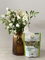 Amazing Grass green super food mixed with kale wheat Grass Moringa spirulina powder on the way