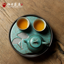 Japanese apricot leaf water storage tea table Simple household Kung Fu tea set Kiln becomes fast customer one pot and two cups of dry tea