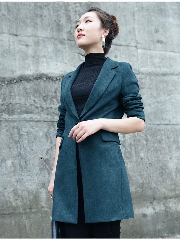 Áo khoác màu xanh lá cây đậm của phụ nữ ngắn năm 2020 mùa xuân và mùa thu mới Hàn Quốc phong cách Anh cổ điển Anh áo khoác mỏng phù hợp với phụ nữ - Business Suit