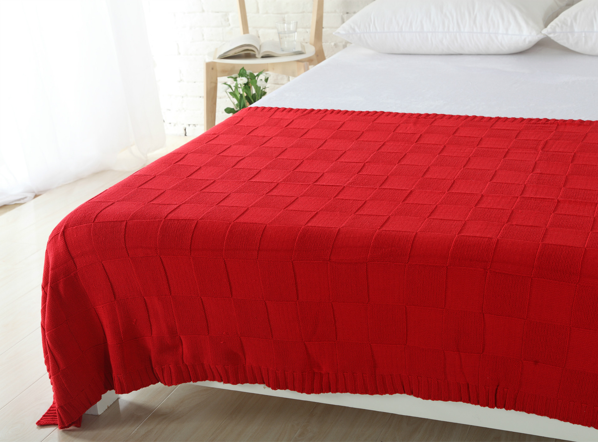 全棉方格针织毯子礼品四季毛线毯子沙发毯搭毯