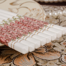 Queen Rose European Ivory Porcelain Tableware Chopsticks Court Queen Rose Bone Porcelain Chopsticks Home Gift Set