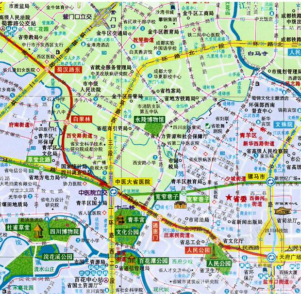 2016新版成都市街道详图 成都地图市街道详图市区交通