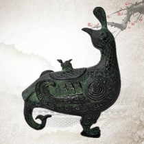 Bronze antique ornaments Shanxi Museum Jin Hou Bird Zun home decoration craft furnishings antique collection