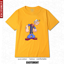 Mens short sleeves Vigorous Sailor Cartoon New t-shirt Korean version Large-size casual T-shirt teens can come and customize