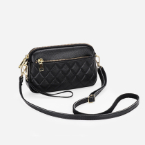 Genuine Leather Rhomboid Cell Phone Bag Female Head Layer Cow Leather Skew Satchel Bag Mini 100 Hitch Fashion Retro Small Satchel Bag