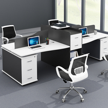 Guangzhou office furniture Simple office desk and chair Staff table Screen work place Card seat staff table 2 4 6 people