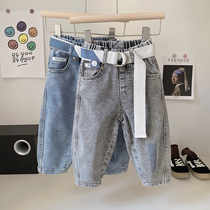 Autumn 2021 new boys soft jeans spring and autumn childrens trousers baby boys casual pants autumn childrens clothing